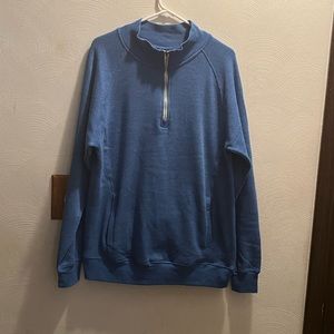 Nayked Apparel Blue 1/4 zip Pullover Sweatshirt. Size Large. See Measurements.